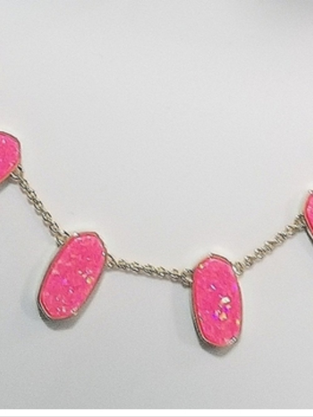 Kendra Scott Hot Pink Druzy Station Necklace